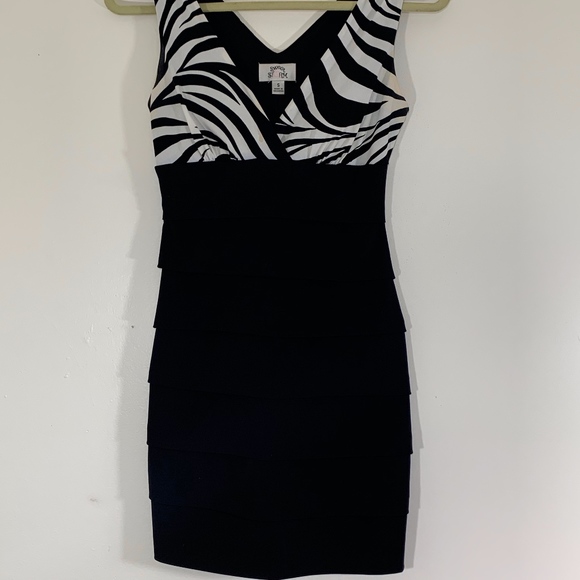 Sweet Storm Zebra Body-Con Dress; S - Picture 1 of 5